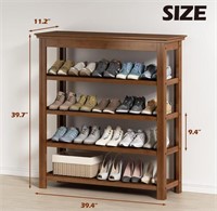 DAMAGED BAMWORLD SHOE RACK 39.4x39.7x11.2 BROWN