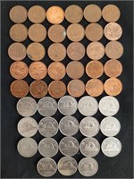 1960-1989 Canadian Nickel & Penny Coins (48)