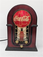 COCA COLA STAINED GLASS LOOK RADIO - WORKS