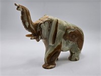 ALABASTER ELEPHANT - 8.25" HIGH X 10.25" L X 3.25"