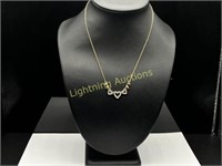 STERLING GOLD VERMIL DIAMOND ACCENT HEART NECKLACE
