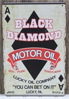 Black Diamond Motor Oil Metal Sign (8"x12")