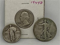 Assorted Silver Coin Lot As Shown 1929-44