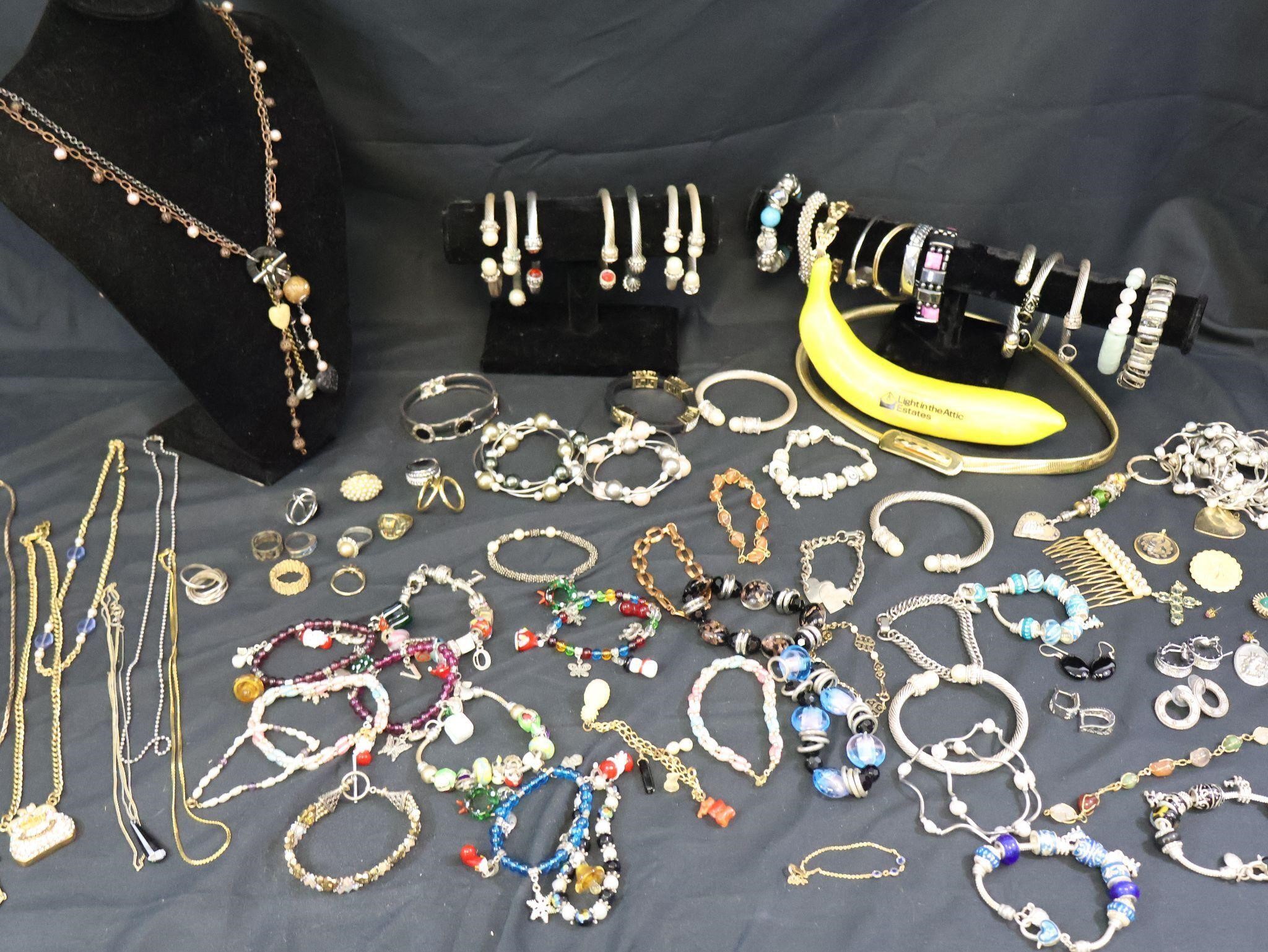 75+Pcs. Vintage Costume Jewelry + Bracelets!