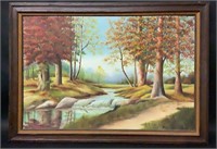 Framed Original Oil on Canvas Landscape