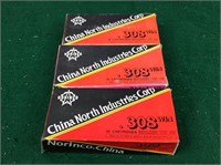 3 Boxes Of Norinco .308 Winchester Ammunition,