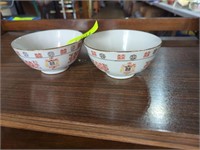 (2) Porcelain Chinese Soup Bowls