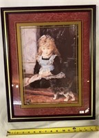 19TH CENTURY PUSS AND BOOTS MATTED AND FRAMED