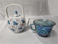 5.5" CHINESE PORCELAIN PEAPOT, AND A BEAUTIFUL
