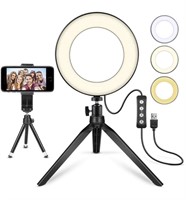 New LED Ring Light 6" with Tripod Stand for