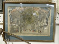 ANTIQUE FRAMED COLOUR ENGRAVING