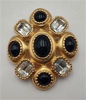 Elegant Pin w/Rhinestones & Black Sets