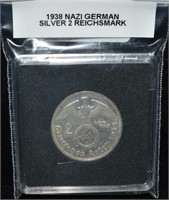1938 Nazi German Silver 2 Reichsmark