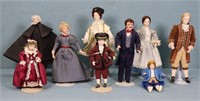 (9) American Colonial + Victorian Dollhouse Dolls