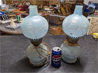 Pr. of VTG Glass Globe Table Lamps