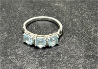 Ring with blue stones stamped 925
