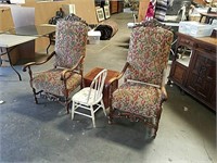Lot of 2 as is arm chairs child's chair pottybox