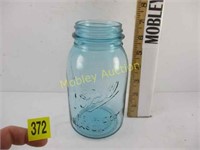 ANTIQUE CLEAN BLUE BALL JAR