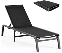 Aluminum Chaise Lounge - Pool  Black