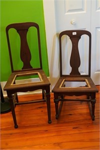 (2) Mahogany Chairs (No Bottoms)