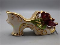 VTG Victorian style porcelain shoe w/gold trim