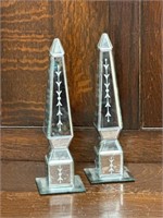 Pair Mirrored Obelisks