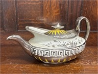 1810 Pearlware Low Turret Oval Form Teapot