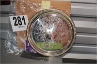 Silver-plated 12" Tray w/Decorative Etching