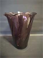 Large Amethyst purple Crystal Vase 8.5"h