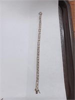 Marked 925 Bracelet w/ Clear Stones- 21.0g