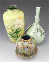 Lot # 3884 - Cloisonné floral vase, cloisonné