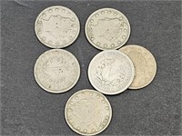 3-1904, 3- 1908 V Nickels