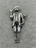 RARE Coro Silver Town Crier Scarf Clip