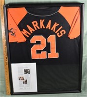 Nick Markakis Jersey, 25x31"h shadow box framed wi