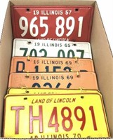 (7) Pairs 1957–1970 License Plates, Illinois