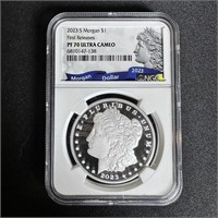 2023-S Silver Morgan First Release PF 70 Ultra Cam