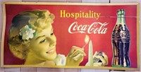 1950 Coca Cola Hospitality 2-sided Cardboard Sign