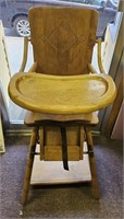 Old Solid Wood High Chair/Stroller/Potty Chair-
