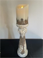 Hand Carved Wood Candle Holder