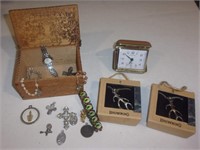 Jewels Trinket Box, Clock, Browning Necklaces U11C