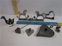 Tin Metal Primitive Looking Candle Holders