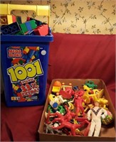 Mega Lego blocks & plastic figures