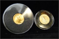 2x$ $5 gold American Eagle coins - 1/10z  2013 & 2