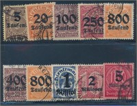 GERMANY #O22-O33 & #O35-O39 USED FINE-VF