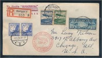 GERMANY #C48, #C57-C58 ON ZEPPELIN COVER USED F-VF