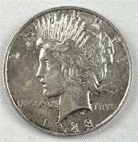 1923 Peace Silver Dollar, US $1 Coin, Polished