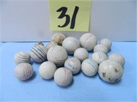 (19) Old China Marbles in Bag