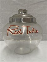 Original Red Tulip Chocolates jar