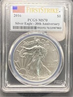 2016 Silver Eagle 30th Anniversary MS70