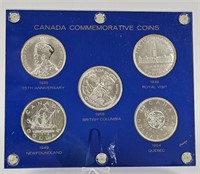 Rare Canada 1935-64 5 Coin Silver Dollar Set